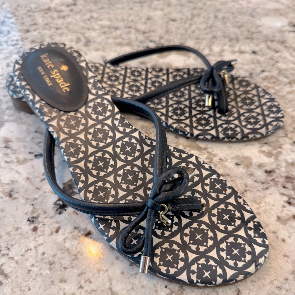 Kate Spade Navy Blue Sandals Chic Slip-On